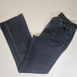 Lei Jeans Womens Size 15 Dark Wash Chelsea Low Rise Embroidered Pocket Y2K Style